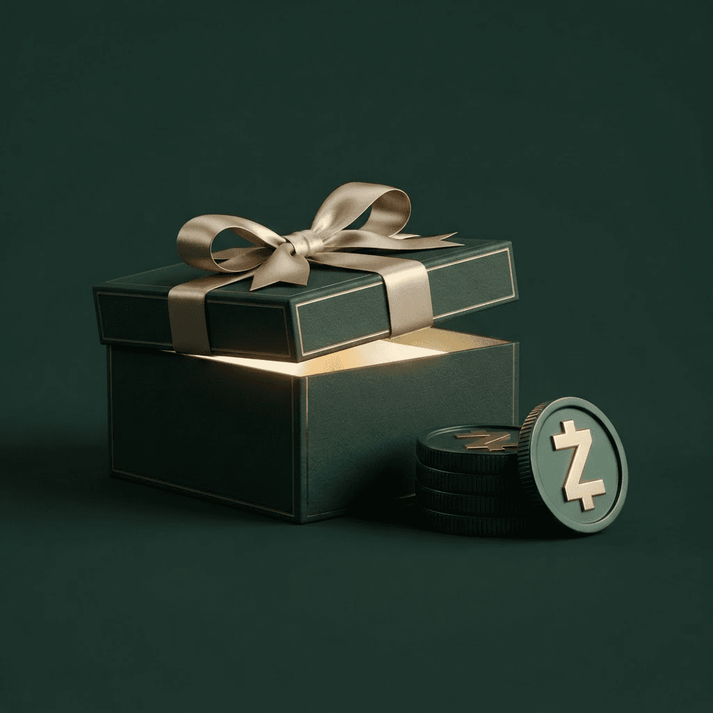 Premium gift box with a few gold ZentroCoins